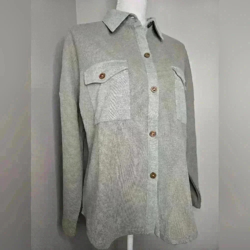 Grey Two-Toned Shacket - Picture 5 of 10